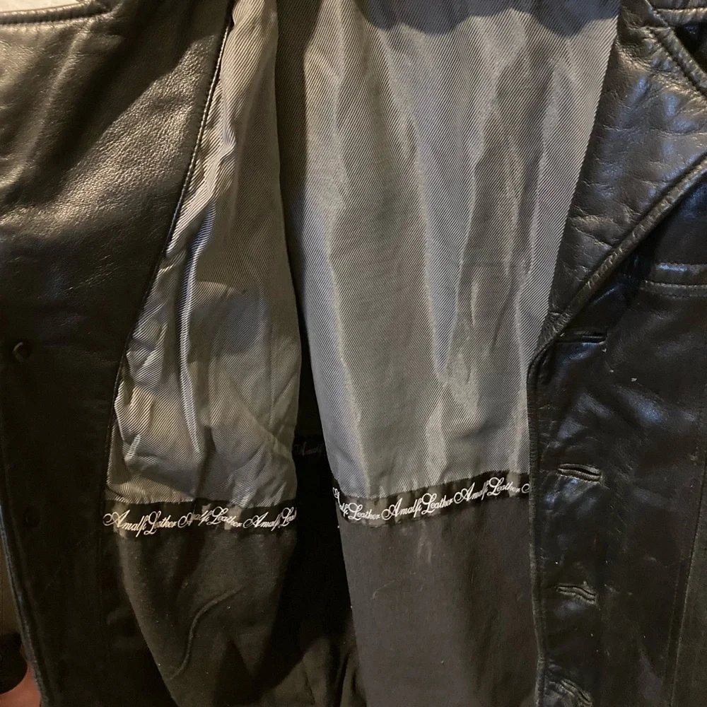 Amalfi Black Leather Jacket - Men’s - Large